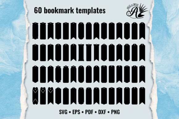 60 Bookmark Templates SVG Cut Files for Graphics and Crafts