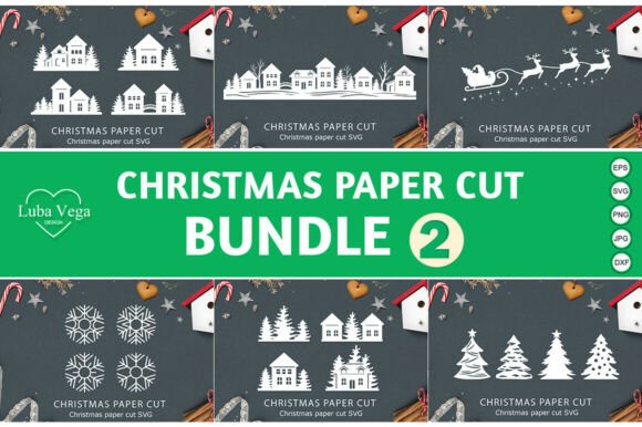 Bundle Christmas Window Decal SVG for Graphics and Crafts