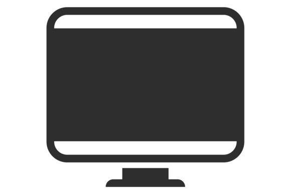 Computer Monitor Black Icon: Graphics for Modern Illustrations