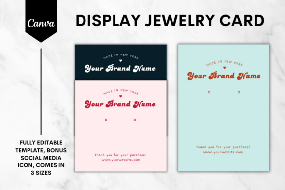 Editable Jewelry Card Display Card 4 Review for Graphics and Print Templates