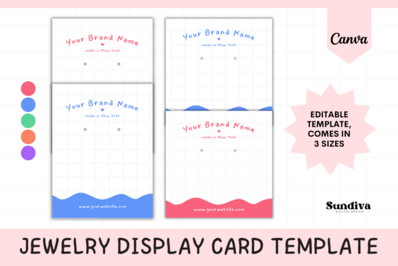 Editable Jewelry Card Display Card 9 for Graphics & Print Templates