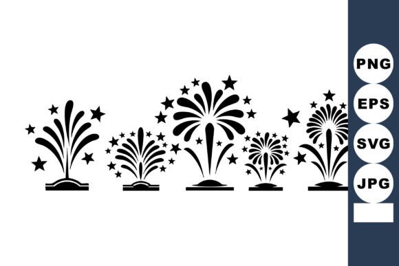 Fireworks Display Vector Illustration Wi for Graphics and Illustrations
