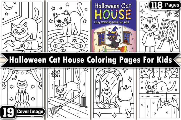 Halloween Cat House Coloring Pages Kids: Graphics & Coloring Pages Amp Review