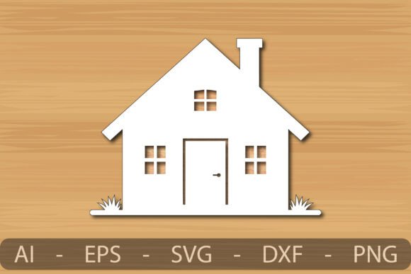 Holiday Season Laser Cut House Wall Art Graphics for Crafts