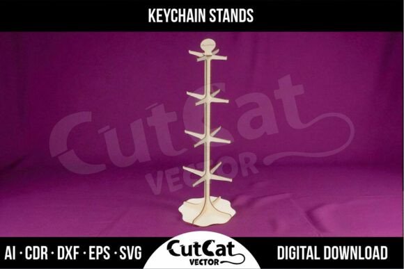 Keychain Display Stand - 4 Tier Graphics & Laser Engraving