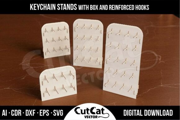 Keychain Rack Display - Laser Cut Set: Graphics for Laser Engraving