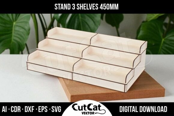 Large 3-Tier Display Stand - 450 Mm Wide