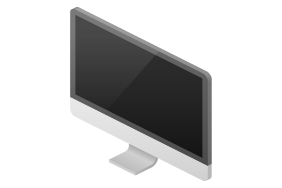 Monitor Isometric Icon. Computer Display