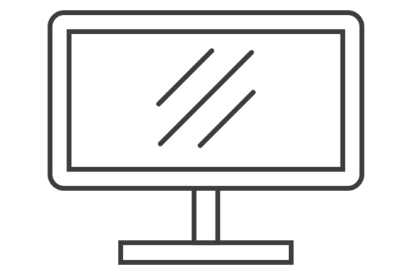 Monitor Line Icon: Minimal Graphics for Modern Illustrations