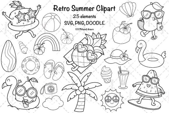 Retro Summer Clipart, Summer Season Svg Review