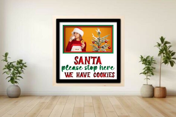 Santa Please Stop -- Photo Frame Shadow Graphics and Crafts