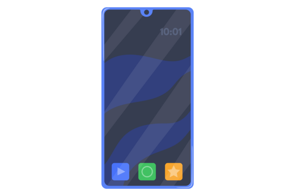 Smartphone Cartoon Icon. Phone Display F Graphics Review