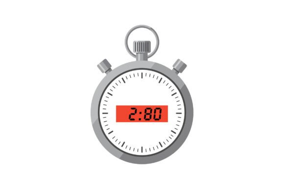 Stopwatch with Digital Red Display and G Graphics in Illustrations