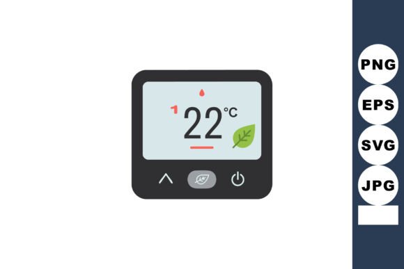 Thermostat Temperature Control Display W Graphics and Illustrations Review