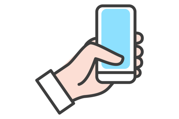 Touchscreen Mobile Phone Display App in Graphics and Illustrations